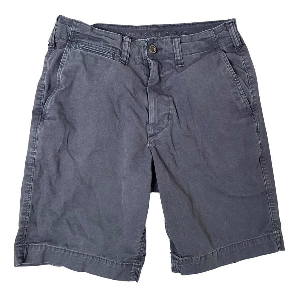 American Eagle Mens 28 Next Level Flex Classic Chino Shorts Gray Preppy Casual